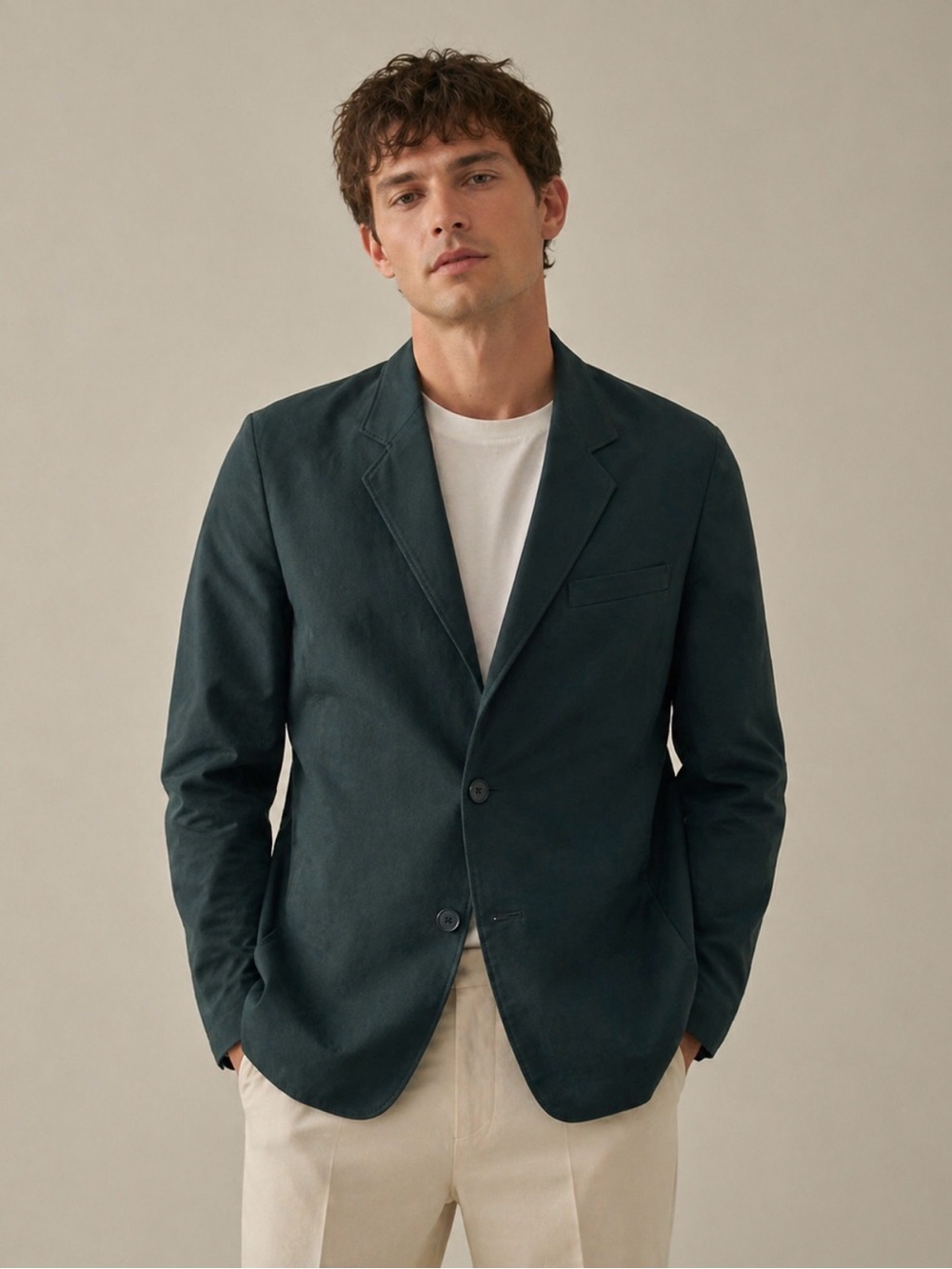 Uniqlo Men's Dark Teal Single-Breasted Blazer M